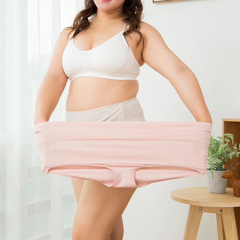 4Pcs High-Waist Cotton Panties Set – Comfortable, Stylish, and Slimming Support (M-5XL)"