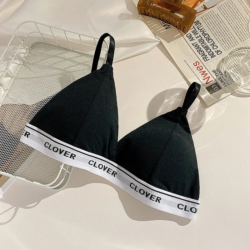 ✨ Cotton Triangle Wireless Bras – 2PCS Set Feminine, Comfortable & Elegant ✨