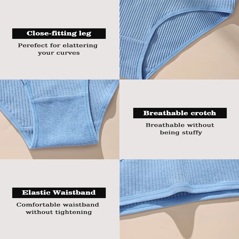 7Pcs Women's Soft & Breathable Cotton Briefs โ Low-Rise, Stylish Solid Colors