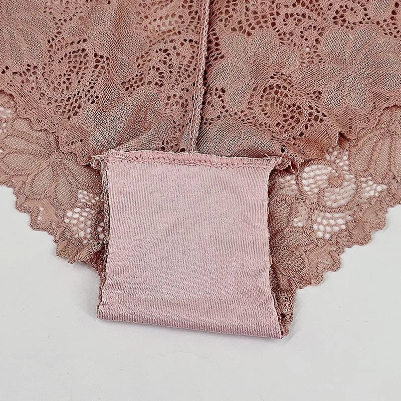 5PCS Mesh Lace Low-Rise Panties (M-2XL)