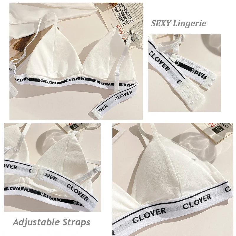 ✨ Cotton Triangle Wireless Bras – 2PCS Set Feminine, Comfortable & Elegant ✨