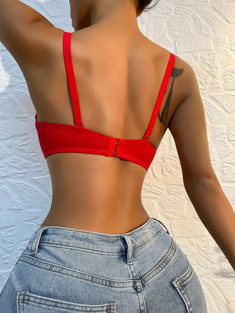 Hot Best Selling Sexy Red Women's Underwear Push Up Bra Lingerie Comfortable B6043