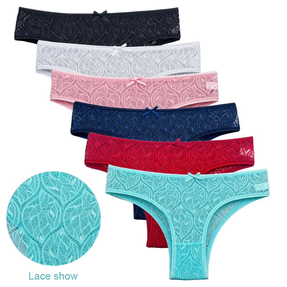 5PCS Mesh Lace Low-Rise Panties (M-2XL)