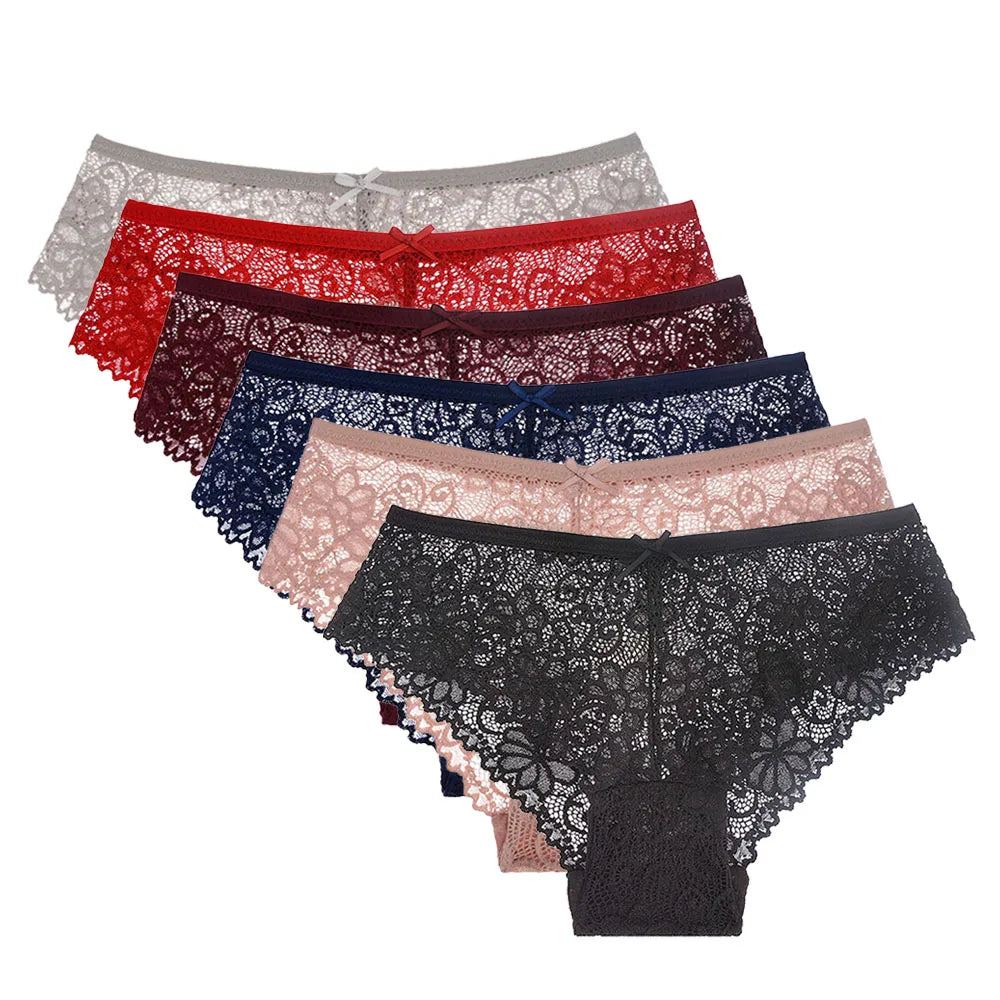 5PCS Mesh Lace Low-Rise Panties (M-2XL)