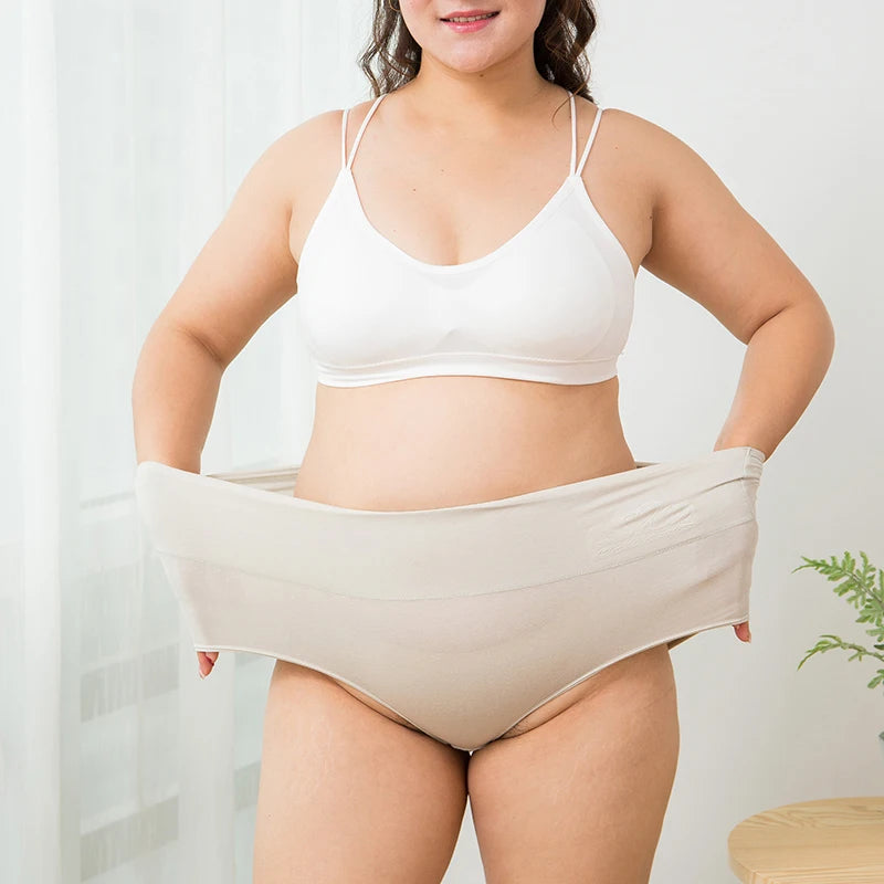 4Pcs High-Waist Cotton Panties Set – Comfortable, Stylish, and Slimming Support (M-5XL)"