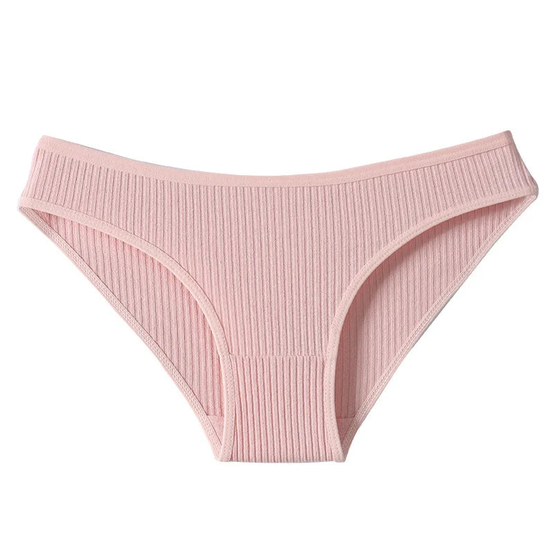 7Pcs Women's Soft & Breathable Cotton Briefs – Low-Rise, Stylish Solid Colors